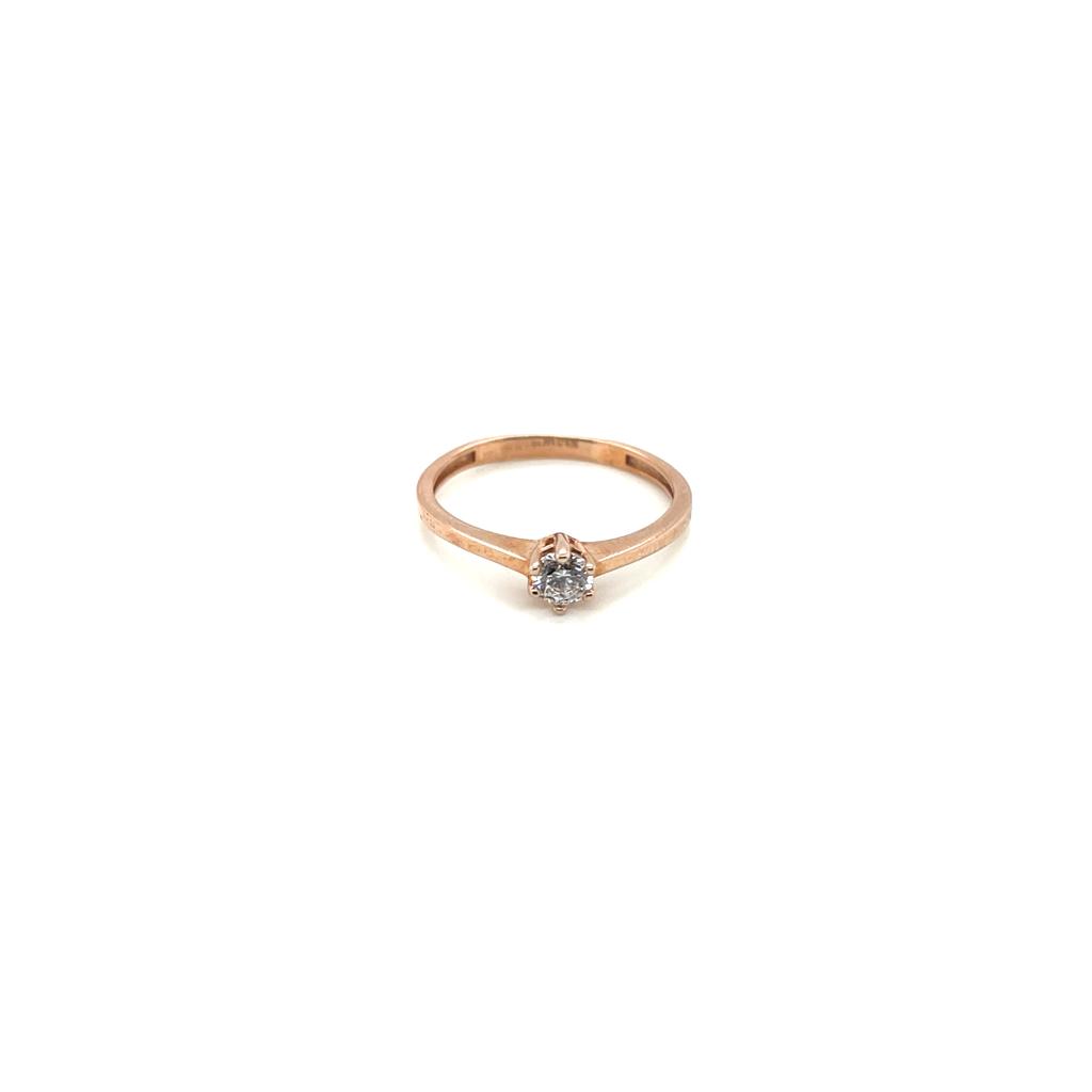 Anillo compromiso Oro Rosa 14k #10309