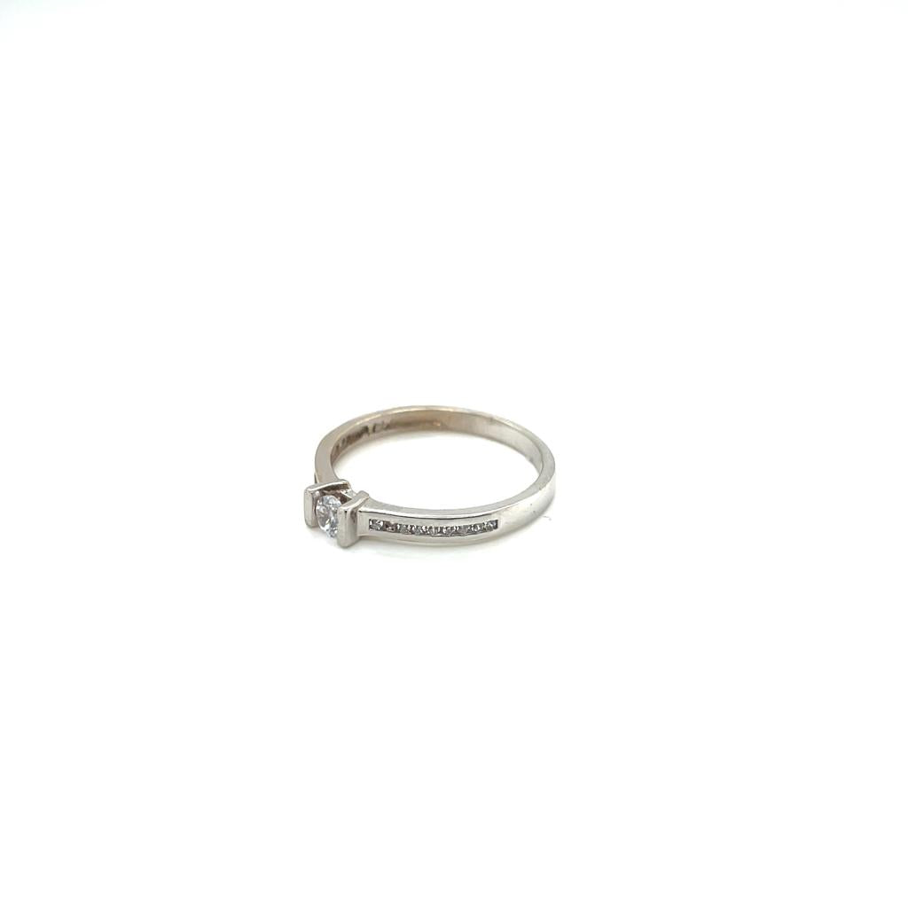 Anillo compromiso Oro Blanco 14k #10382