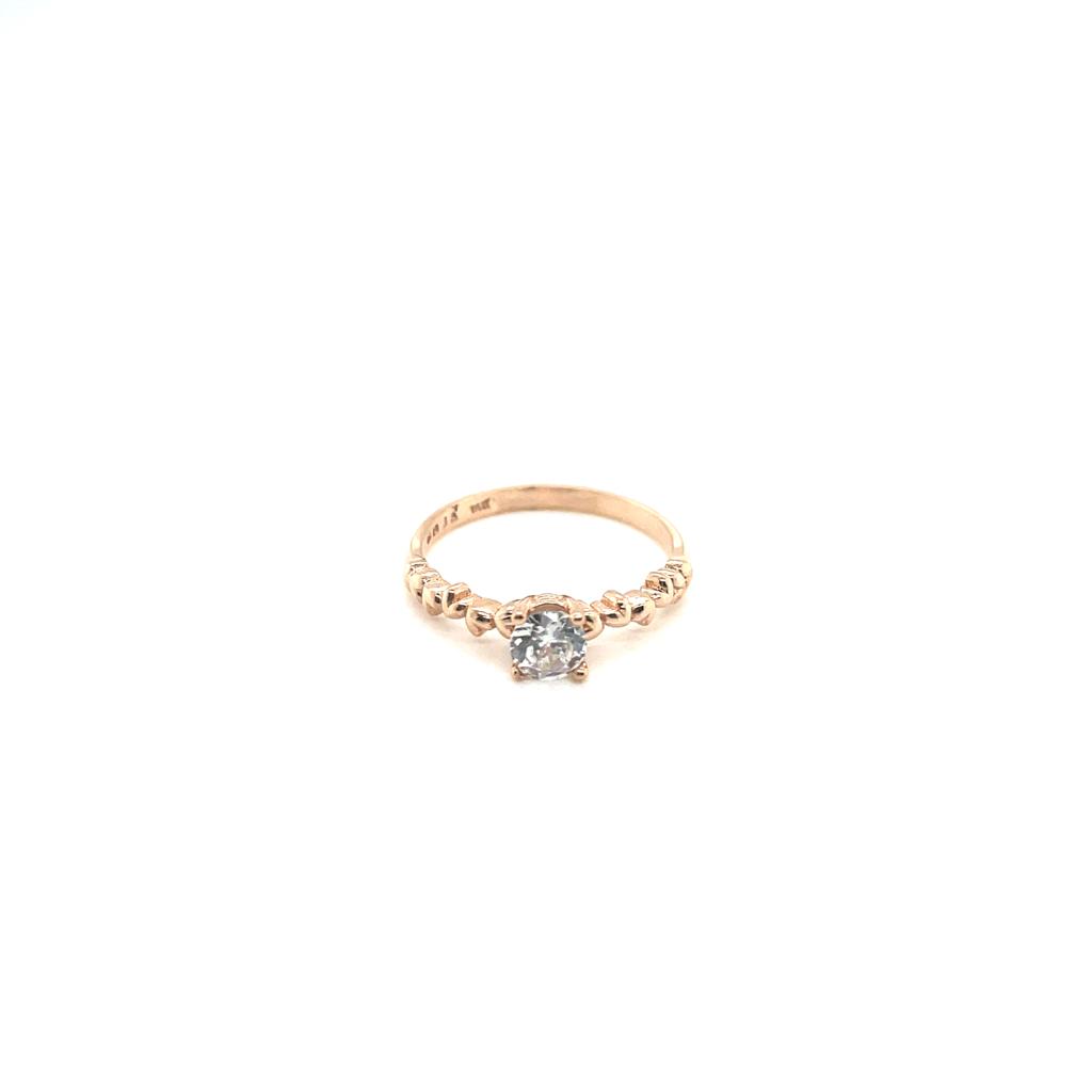 Anillo compromiso Oro Rosa 14k #10397
