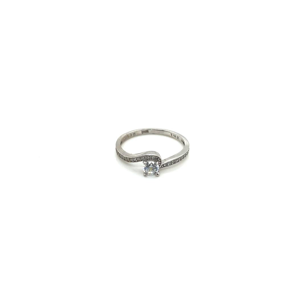 Anillo compromiso Oro Blanco 14k #10390