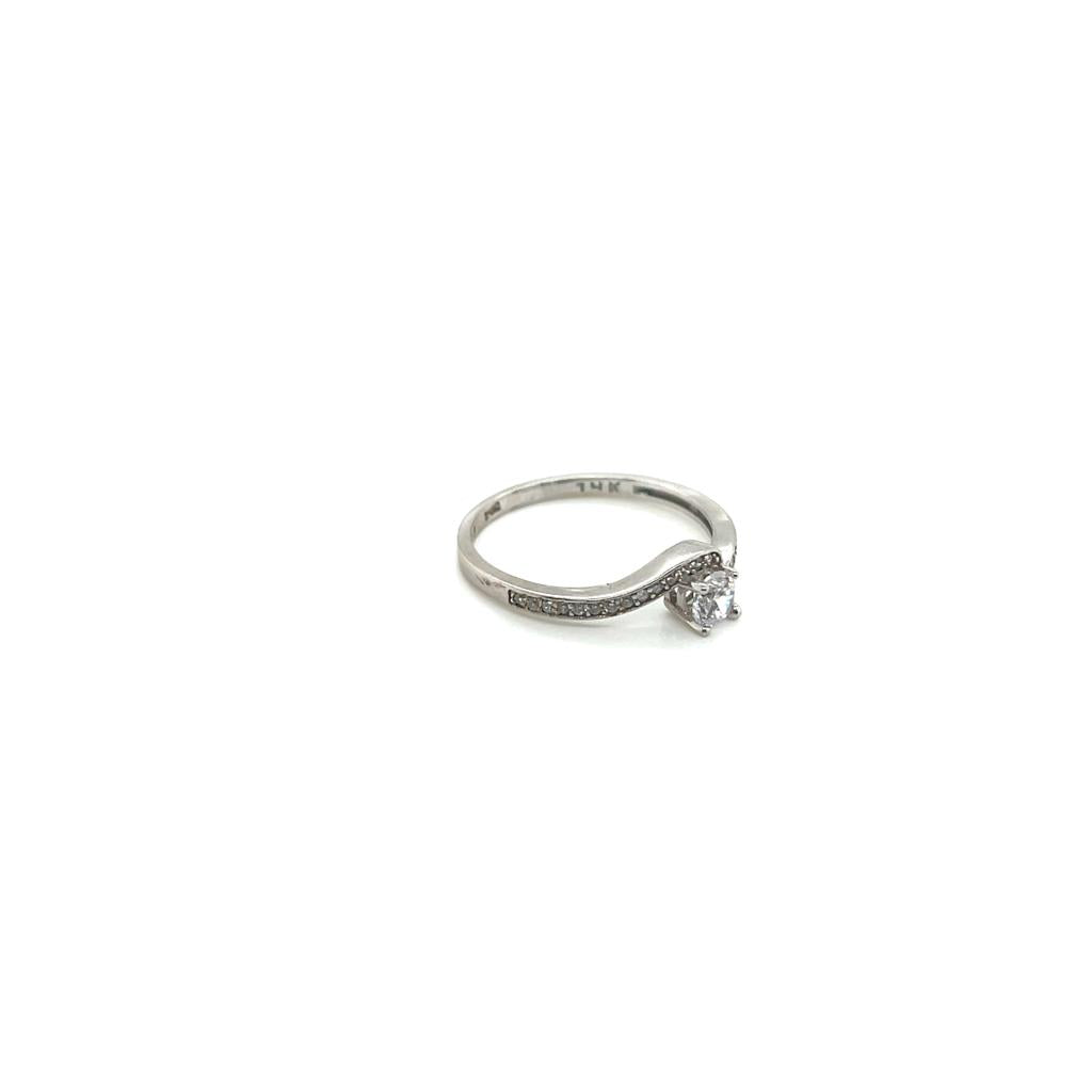 Anillo compromiso Oro Blanco 14k #10390