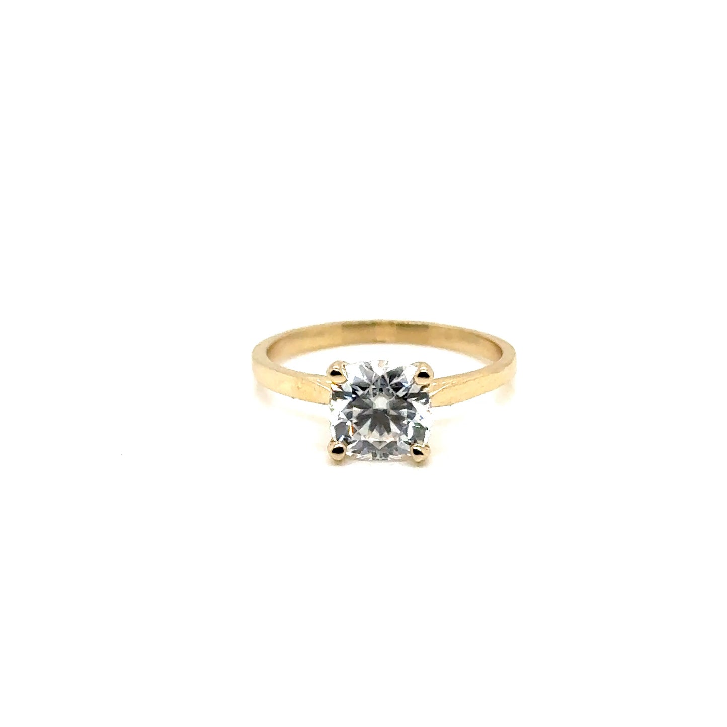 Anillo Oro 14k Amarillo Moissanita Cushion 7 mm 2 CT GRA 28067570 #12369