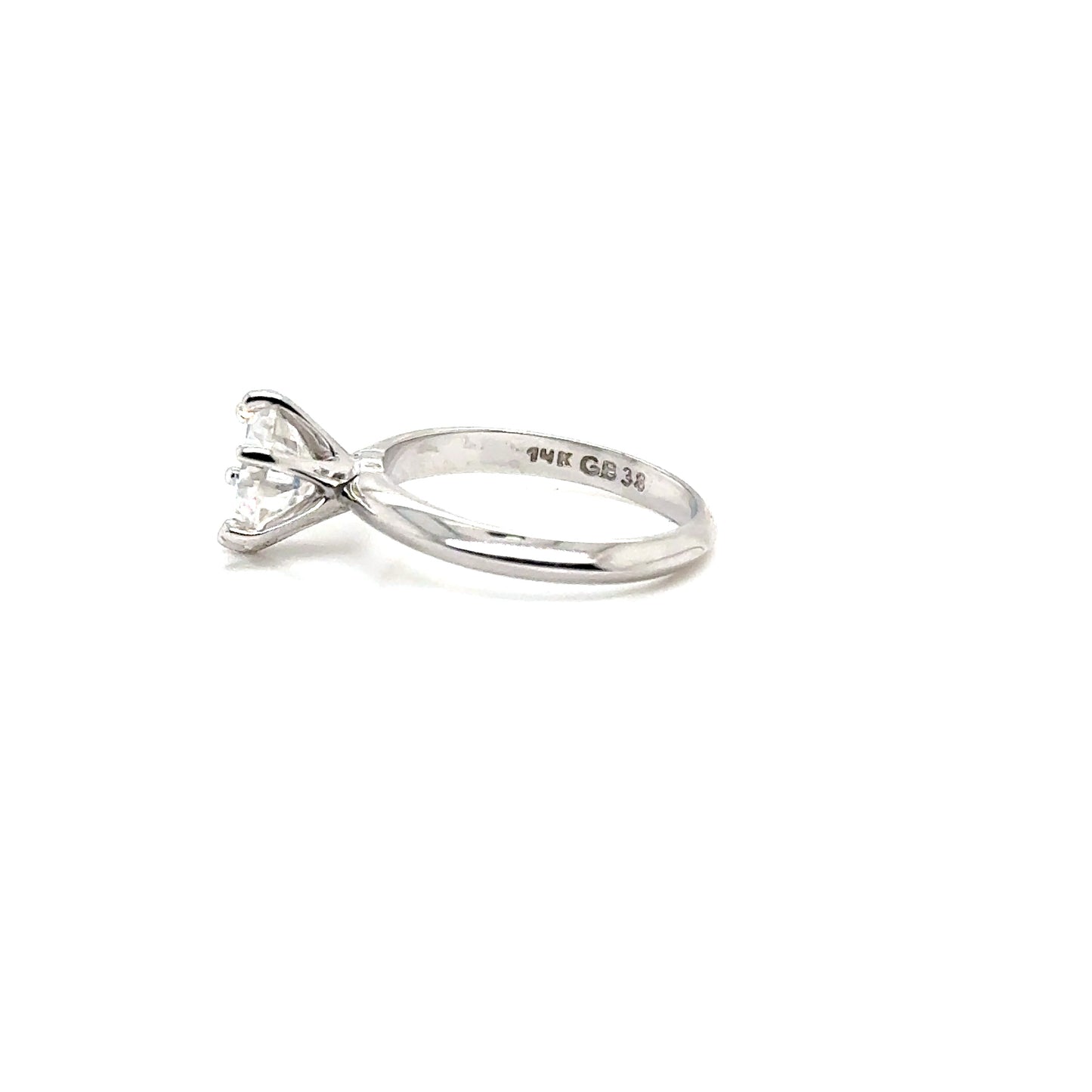 Anillo Oro 14k Blanco 8 mm 2 CT GRA 89573143 #12375