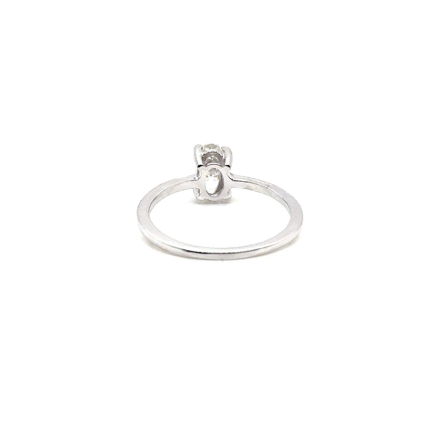 Anillo Oro 14k Blanco Oval 4*7 mm 0.8 CT GRA 1002981866 #12374