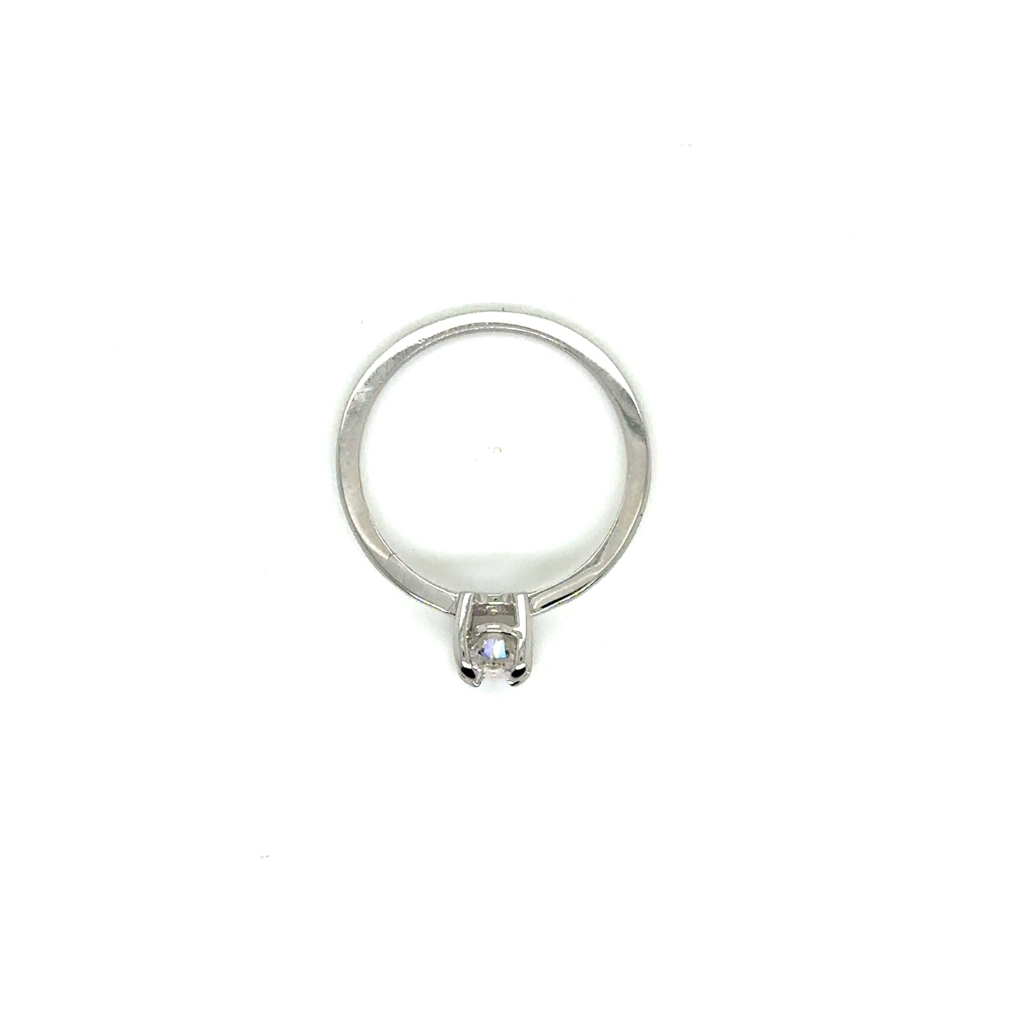 Anillo Oro 14k Blanco Oval 4*7 mm 0.8 CT GRA 1002981866 #12374