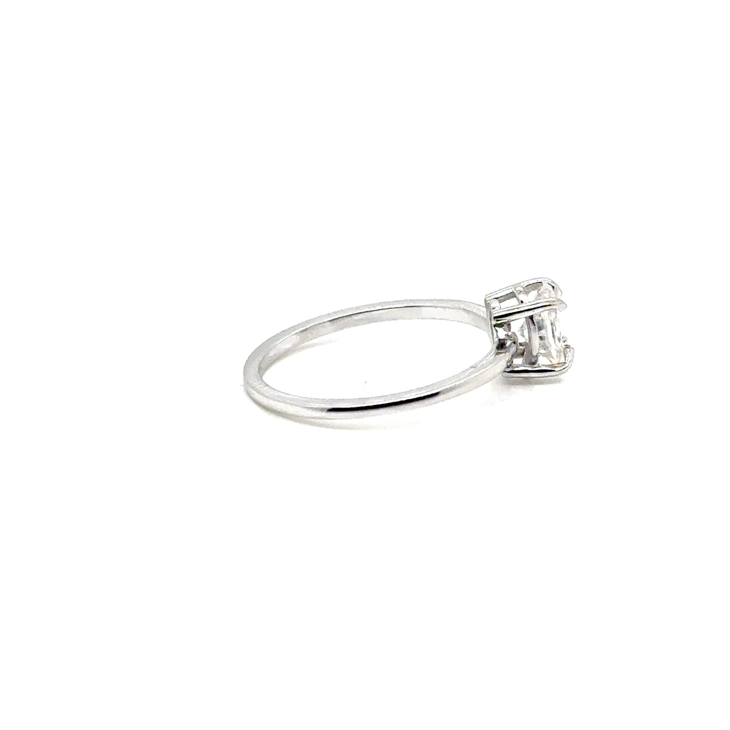 Anillo Oro 14k Blanco Oval 4*7 mm 0.8 CT GRA 1002981866 #12374