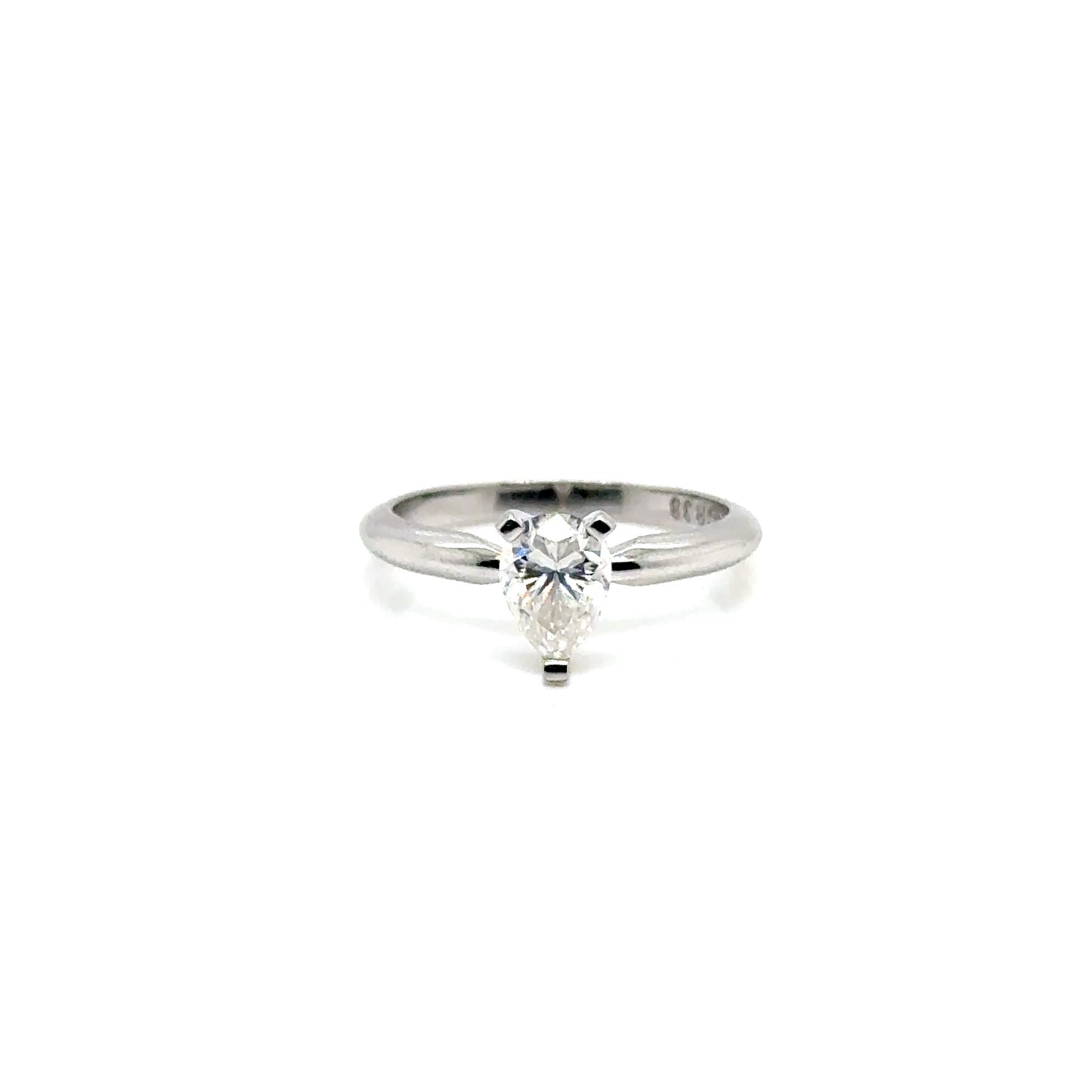 Anillo Oro 14k Blanco Pear 5*7 mm 0.8 CT GRA 1002933350 #12373