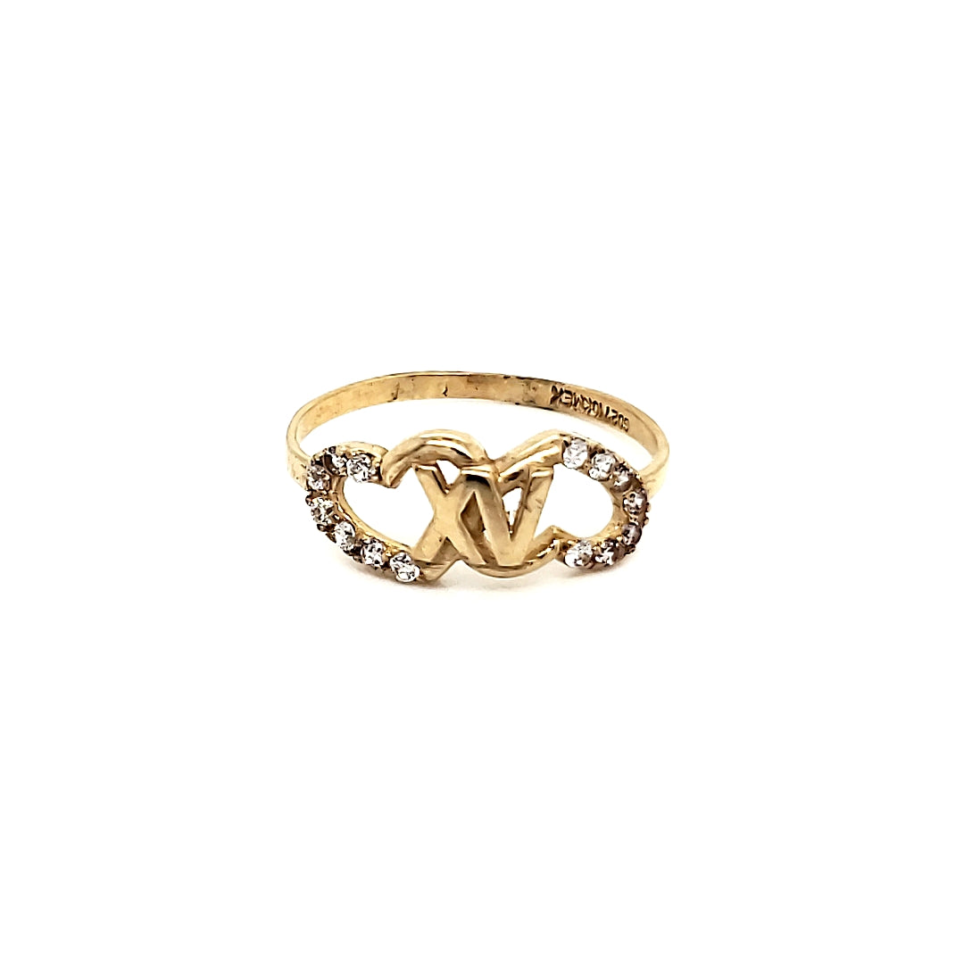 Anillo Oro 10k 15 años #6435