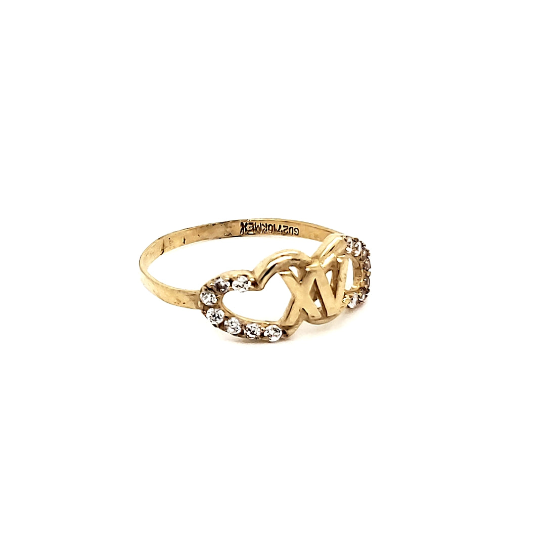Anillo Oro 10k 15 años #6435