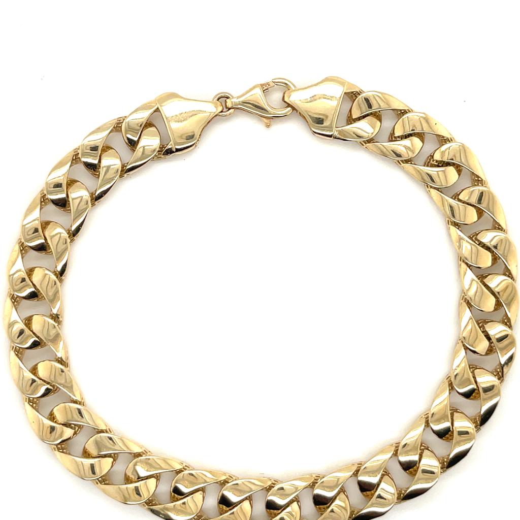 Pulso Hollow Cubano Oro 14k #9620