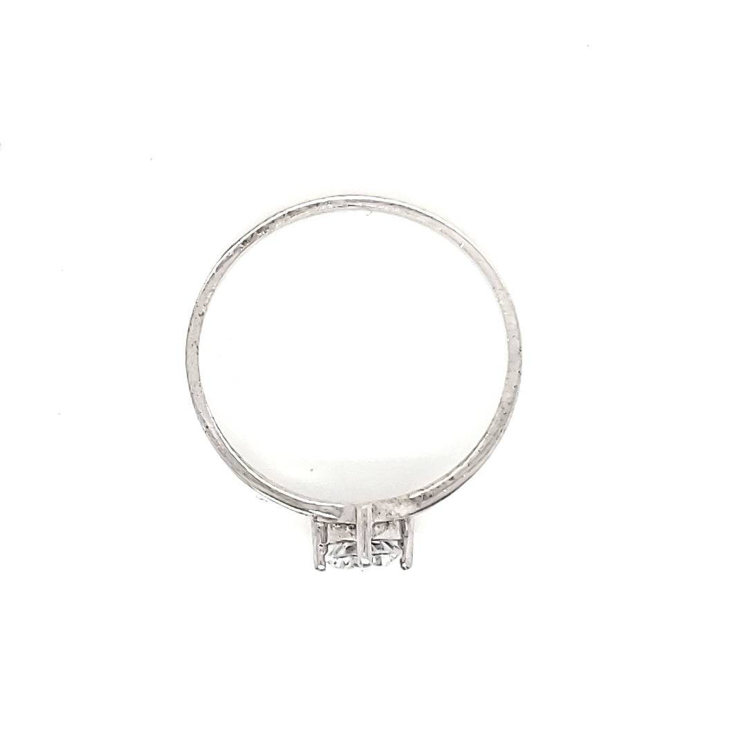 Anillo compromiso Oro blanco 10k # 1507