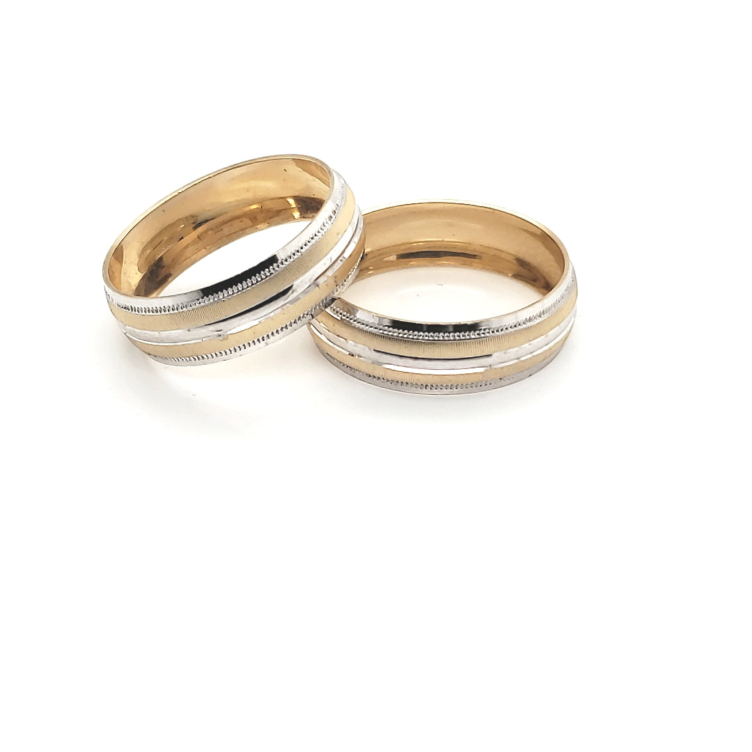 Argolla Oro 10k Amarillo Bicolor CC