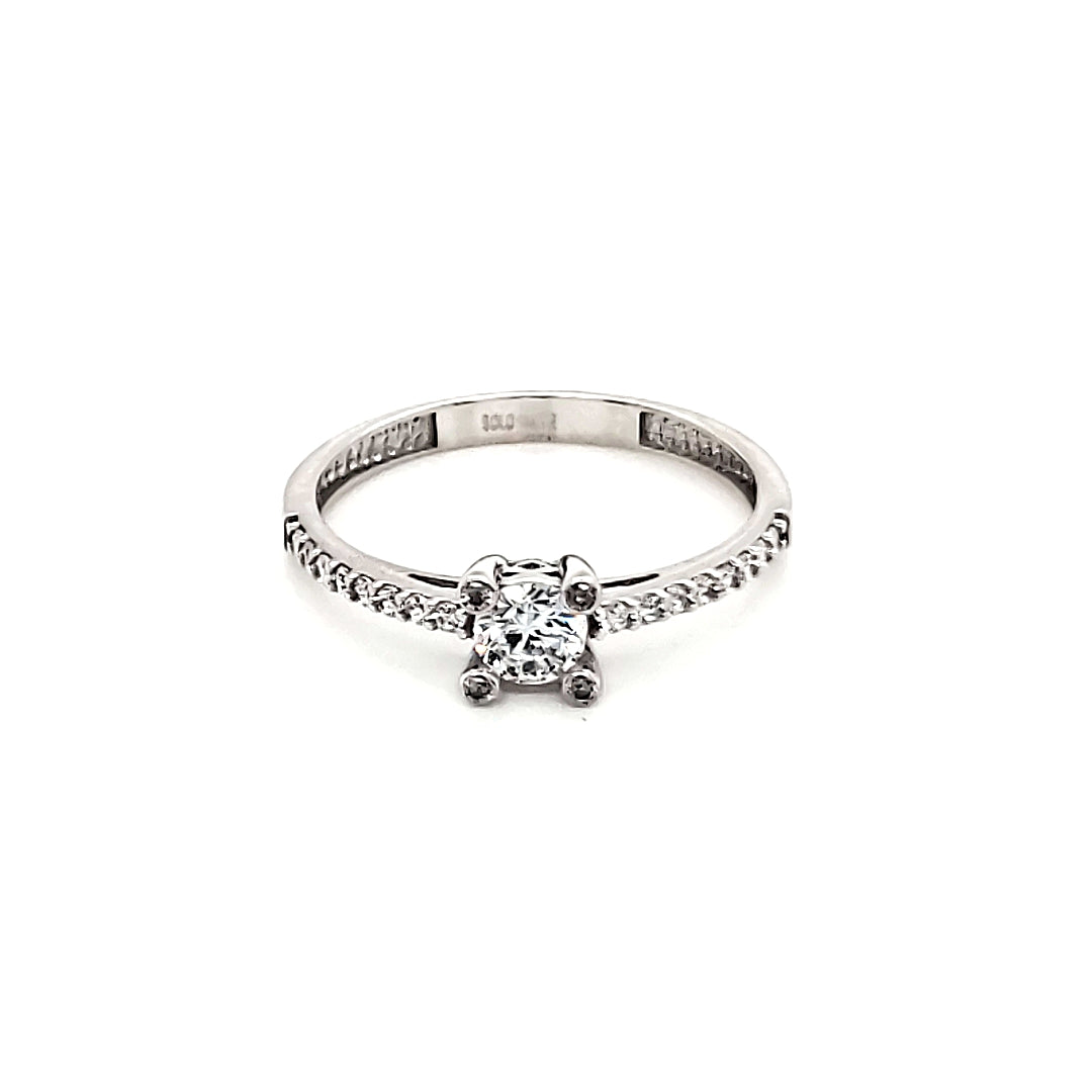 Anillo compromiso Oro Blanco 14k #7914
