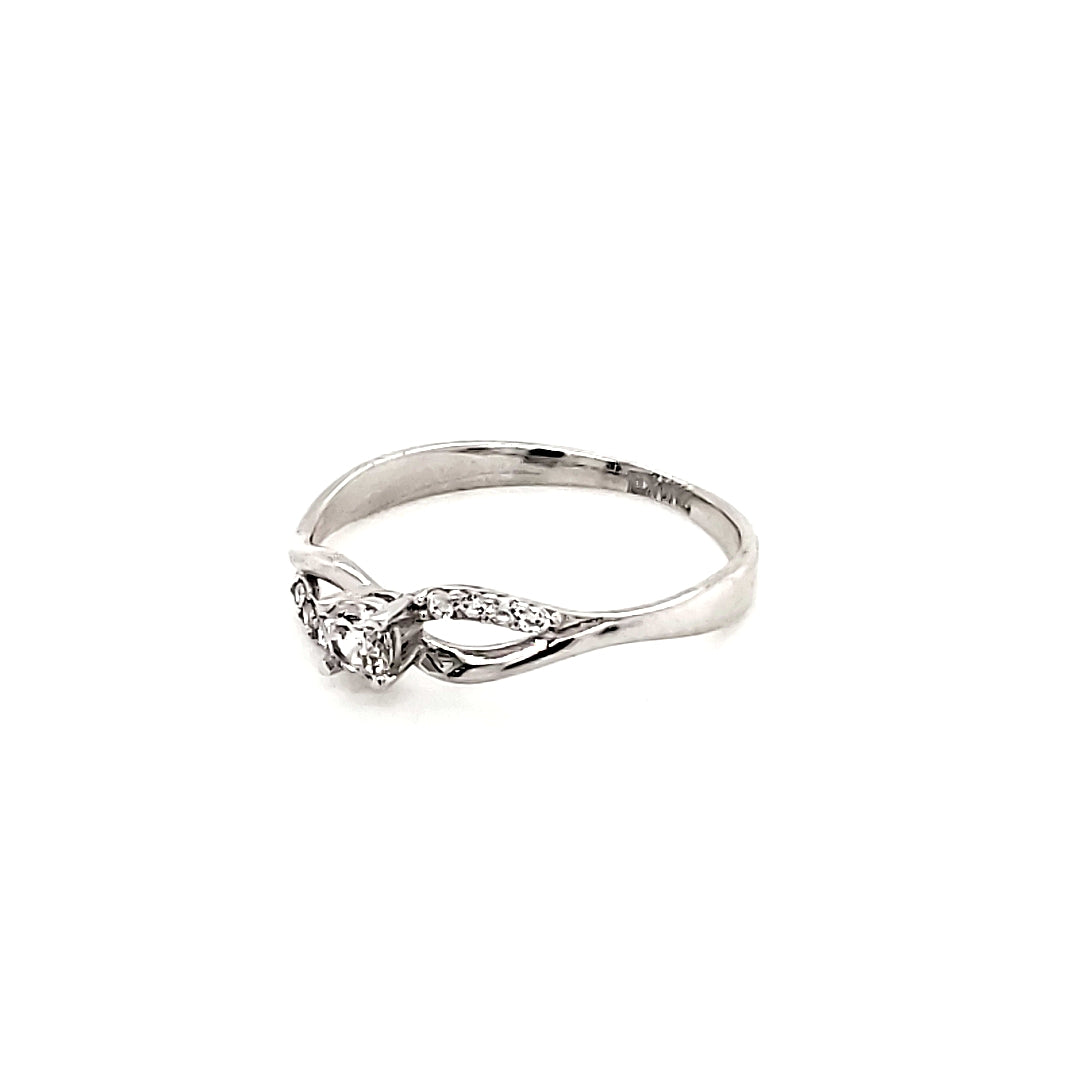 Anillo compromiso Oro Blanco 14k #7915