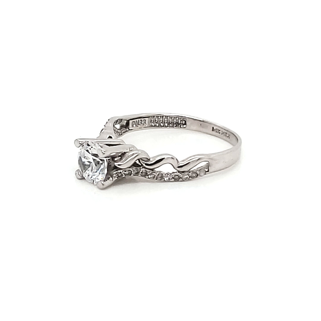 Anillo compromiso Oro Blanco 14k #7820