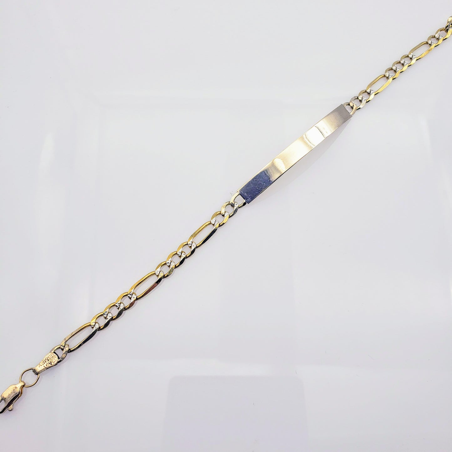 Esclava Oro 10k Caballero Tipo Cartier Diamantada Regular