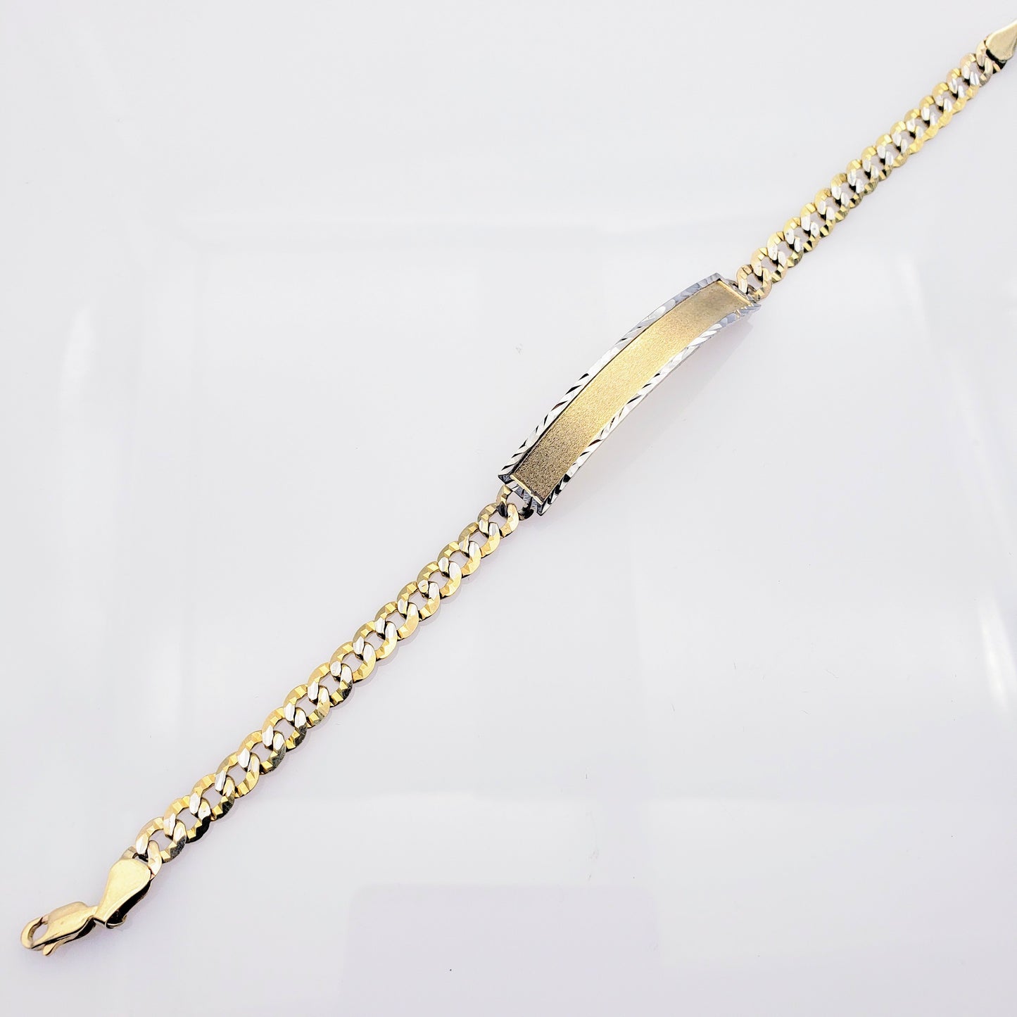 Esclava Oro 10k Caballero Barbada Diamantada Grande