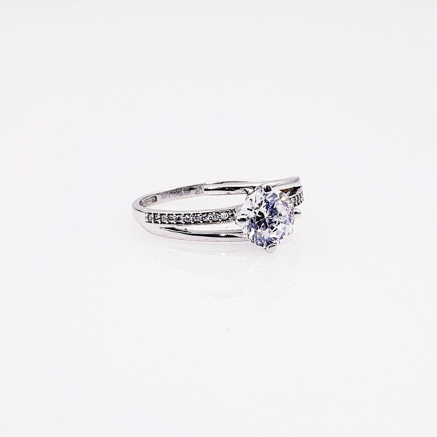 Anillo compromiso Oro Blanco 14k #3890