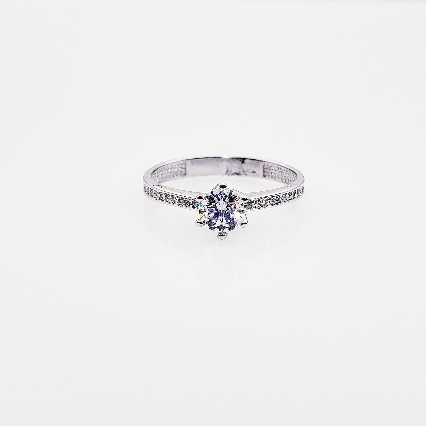 Anillo compromiso Oro Blanco 14k #7382