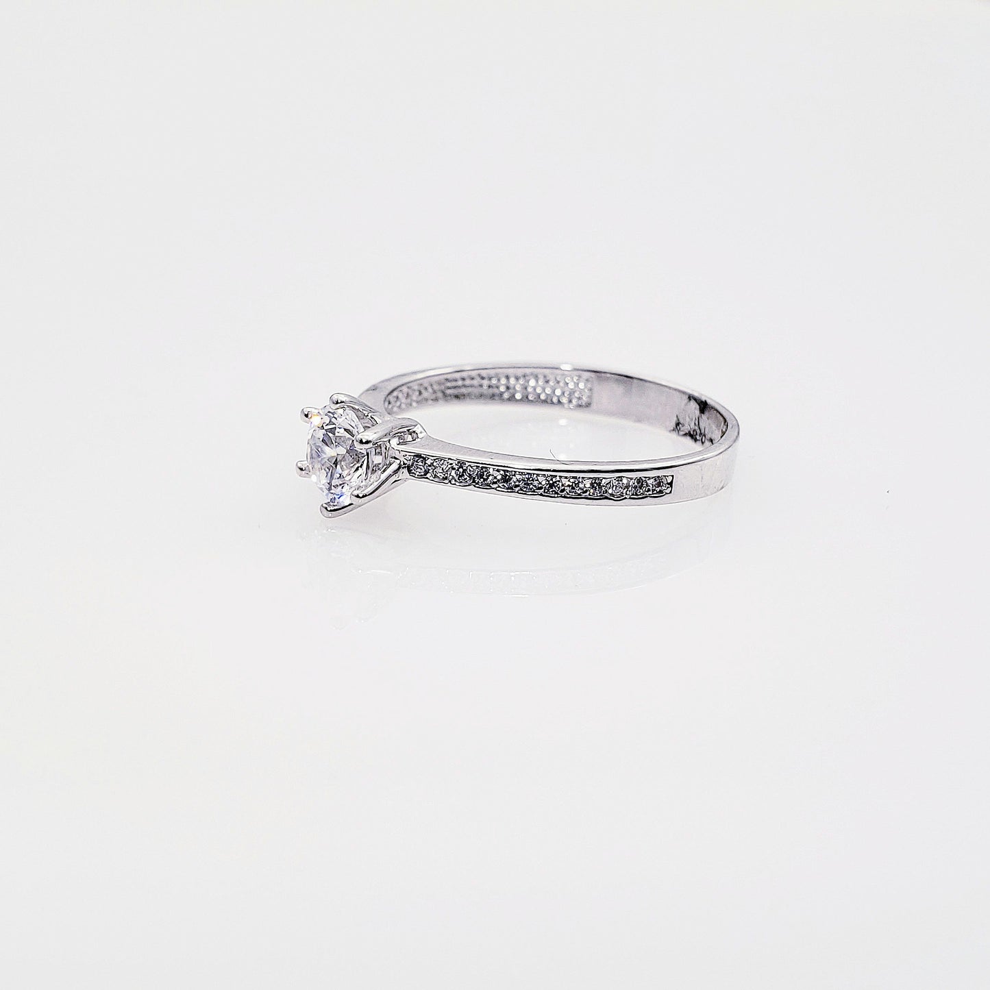 Anillo compromiso Oro Blanco 14k #7382