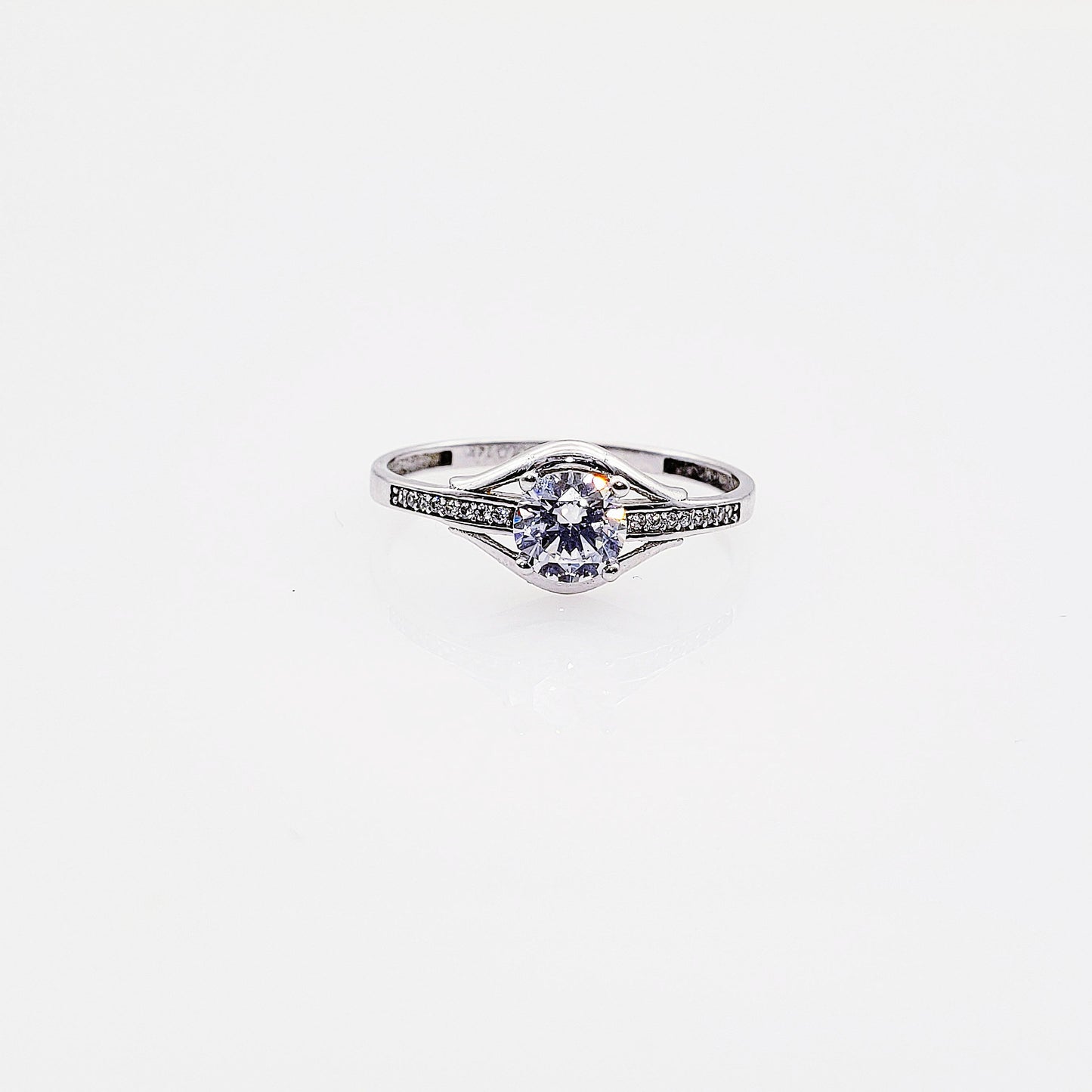 Anillo compromiso Oro Blanco 14k #2805