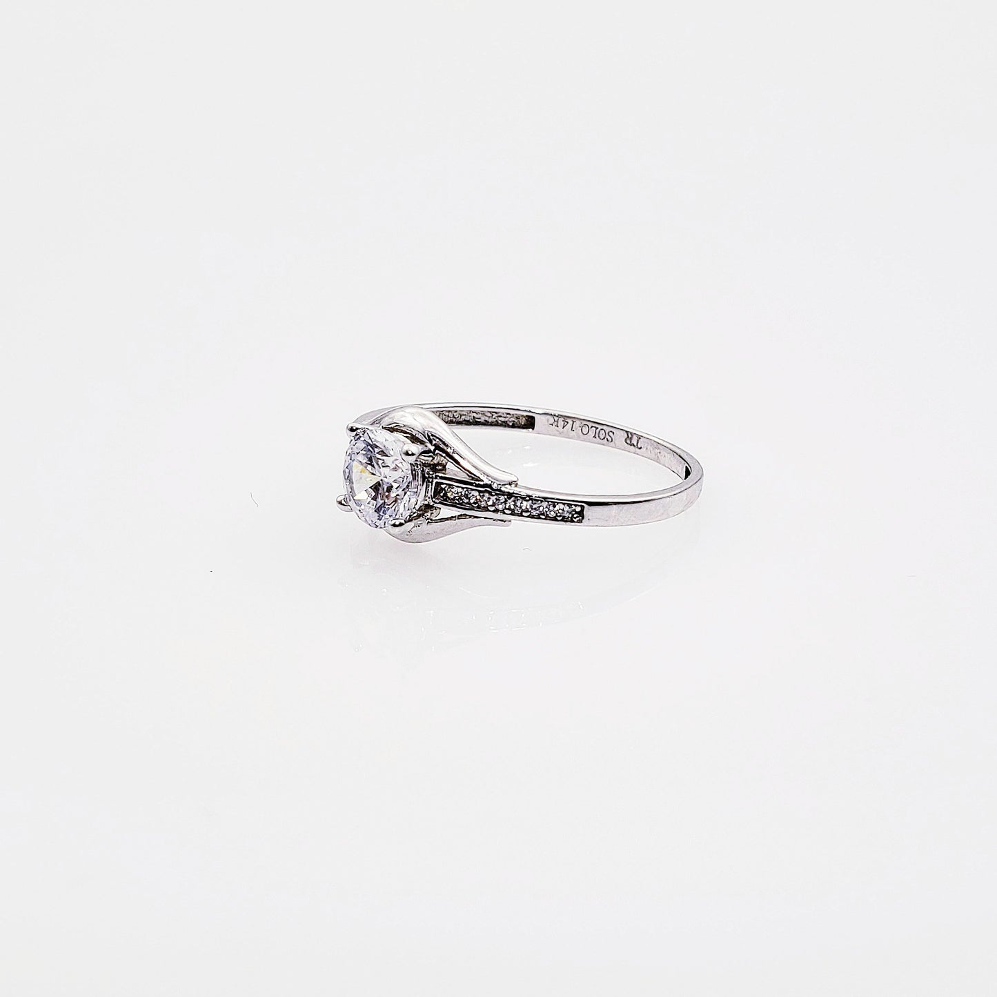 Anillo compromiso Oro Blanco 14k #2805