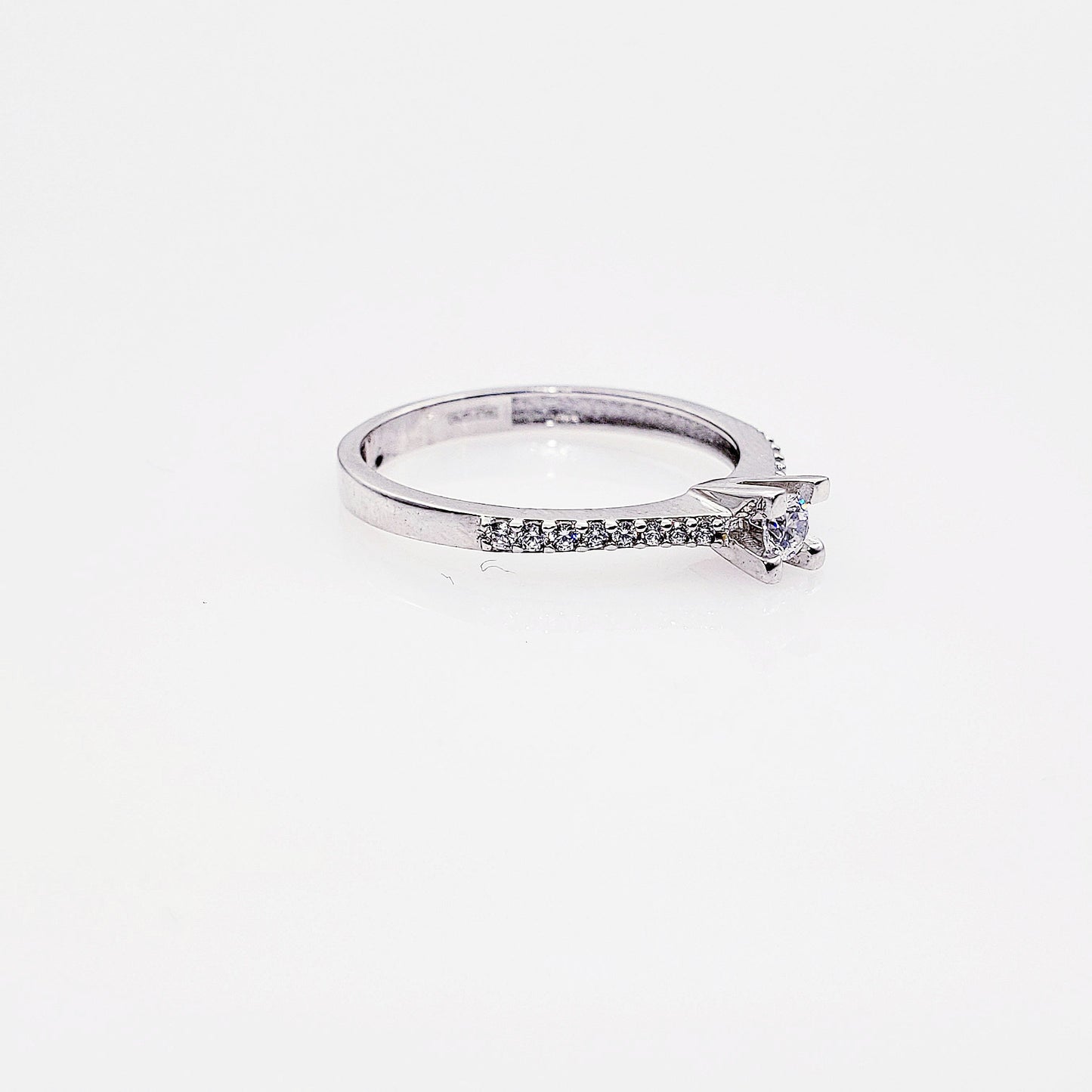 Anillo compromiso Oro Blanco 14k #5784