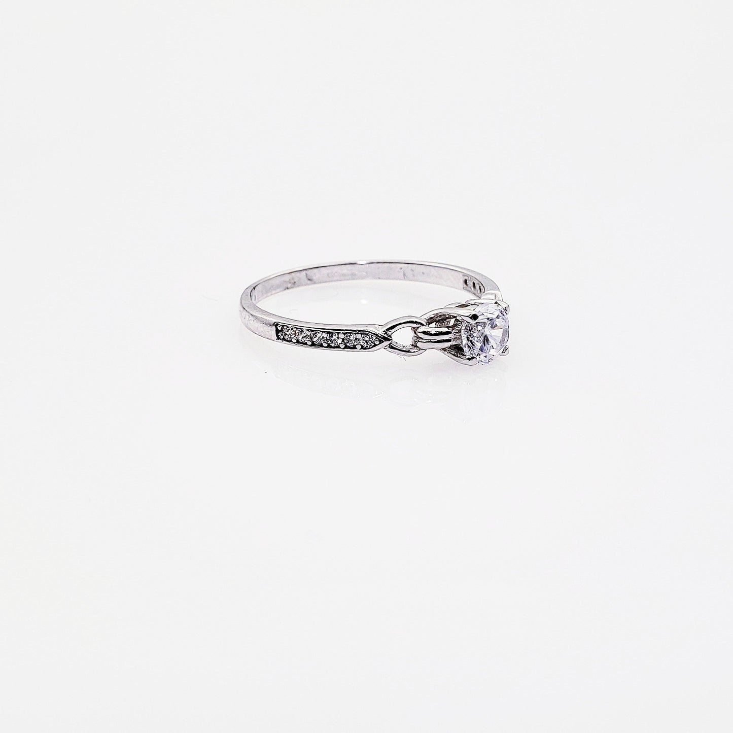 Anillo compromiso Oro Blanco 14k #2803