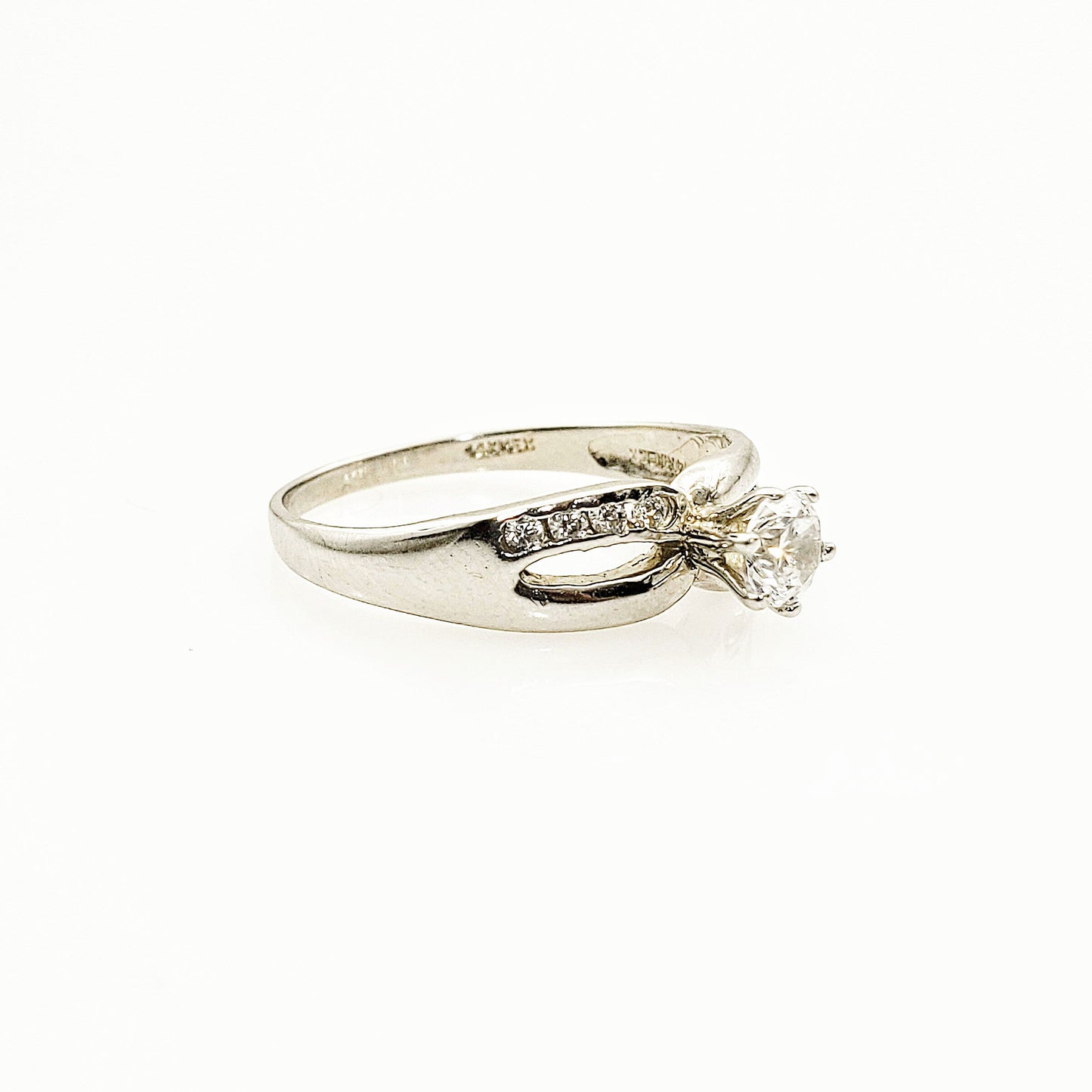 Anillo compromiso Oro Blanco 14k #2397