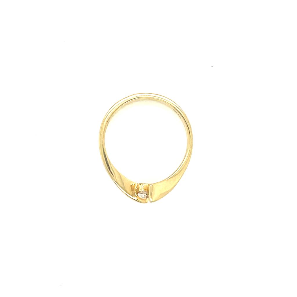 Anillo Compromiso Oro 14k Amarillo .28 Ct Diamante SI1-H #9740