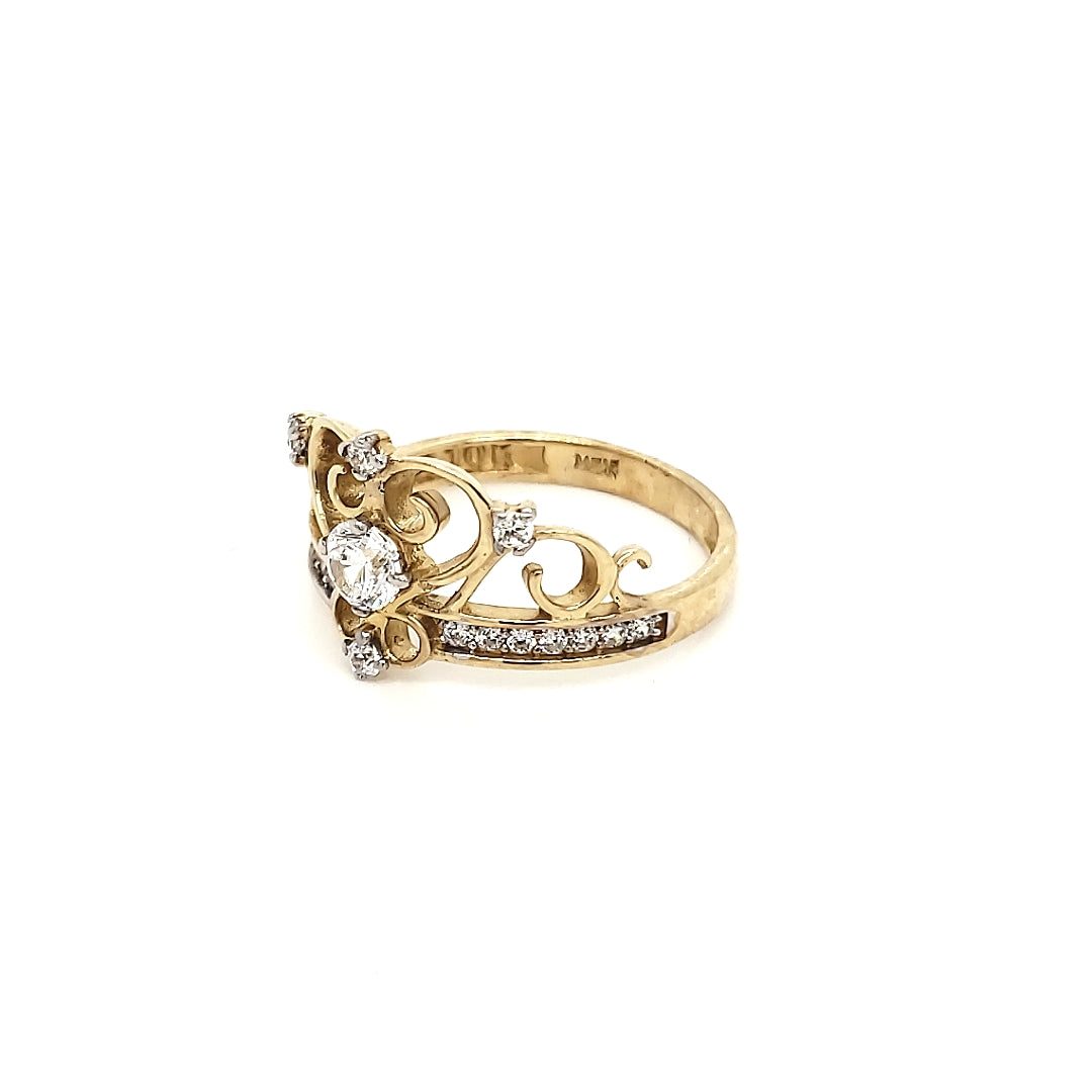 Anillo Oro Corona 10k #5684