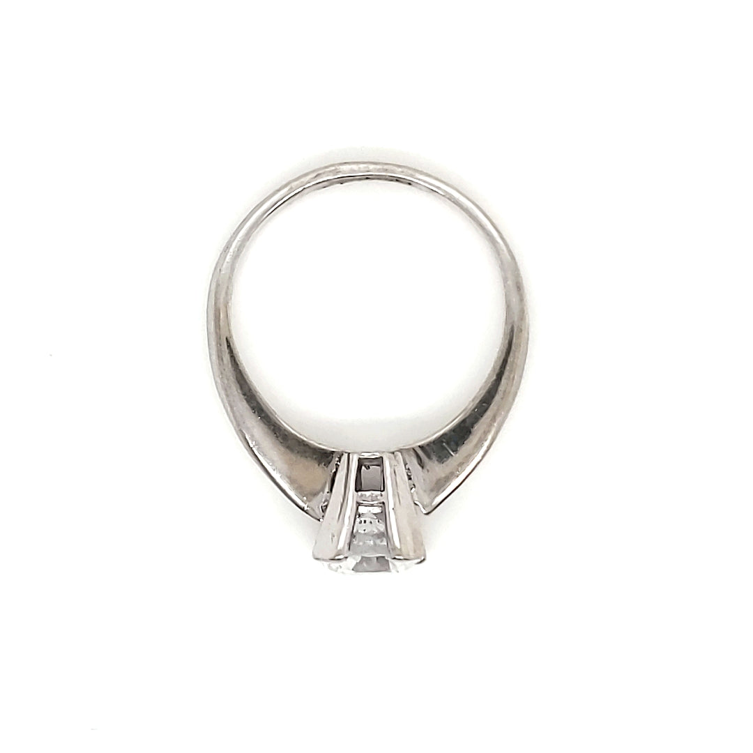 Anillo compromiso Oro blanco 10k # 7583