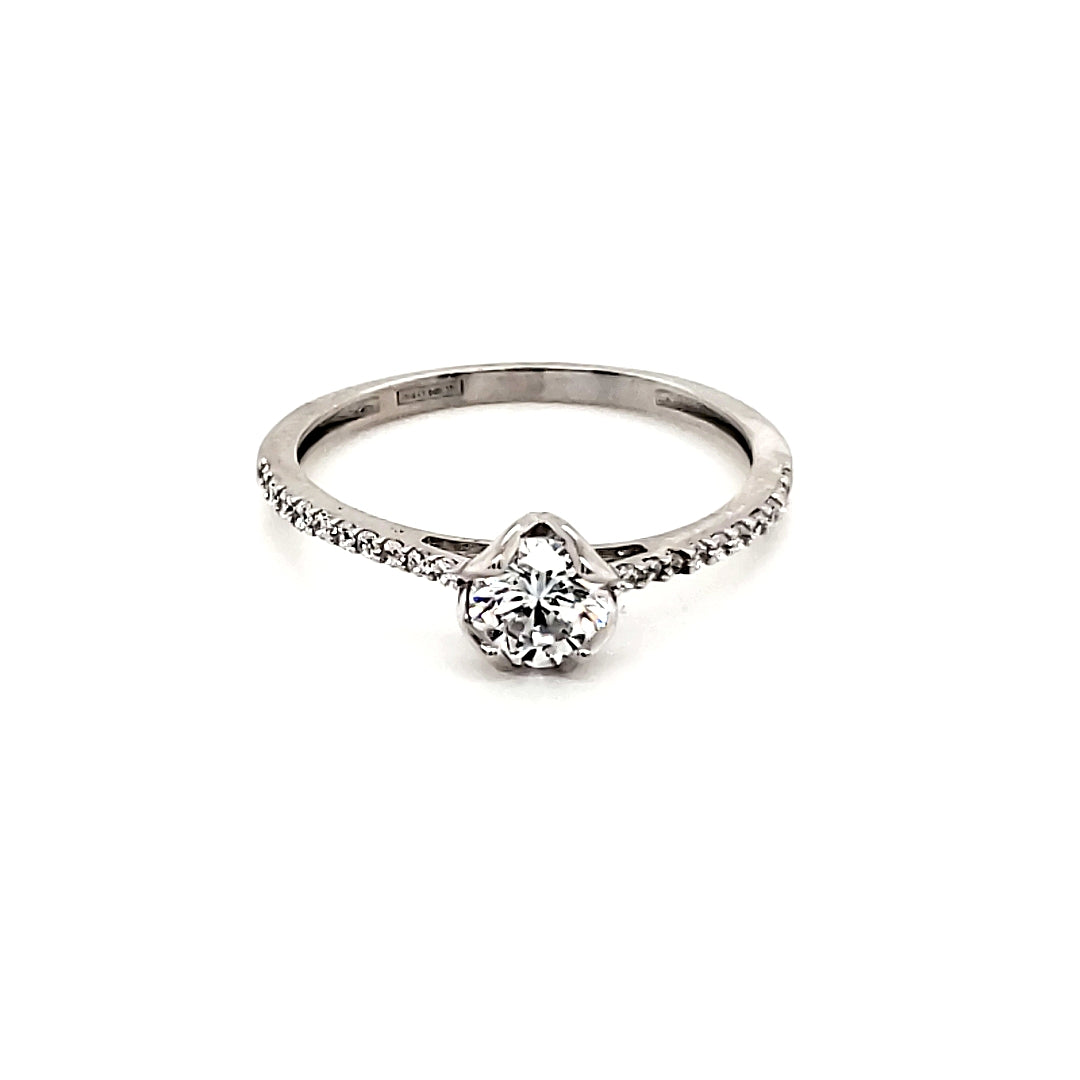 Anillo compromiso Oro Blanco 14k #7911