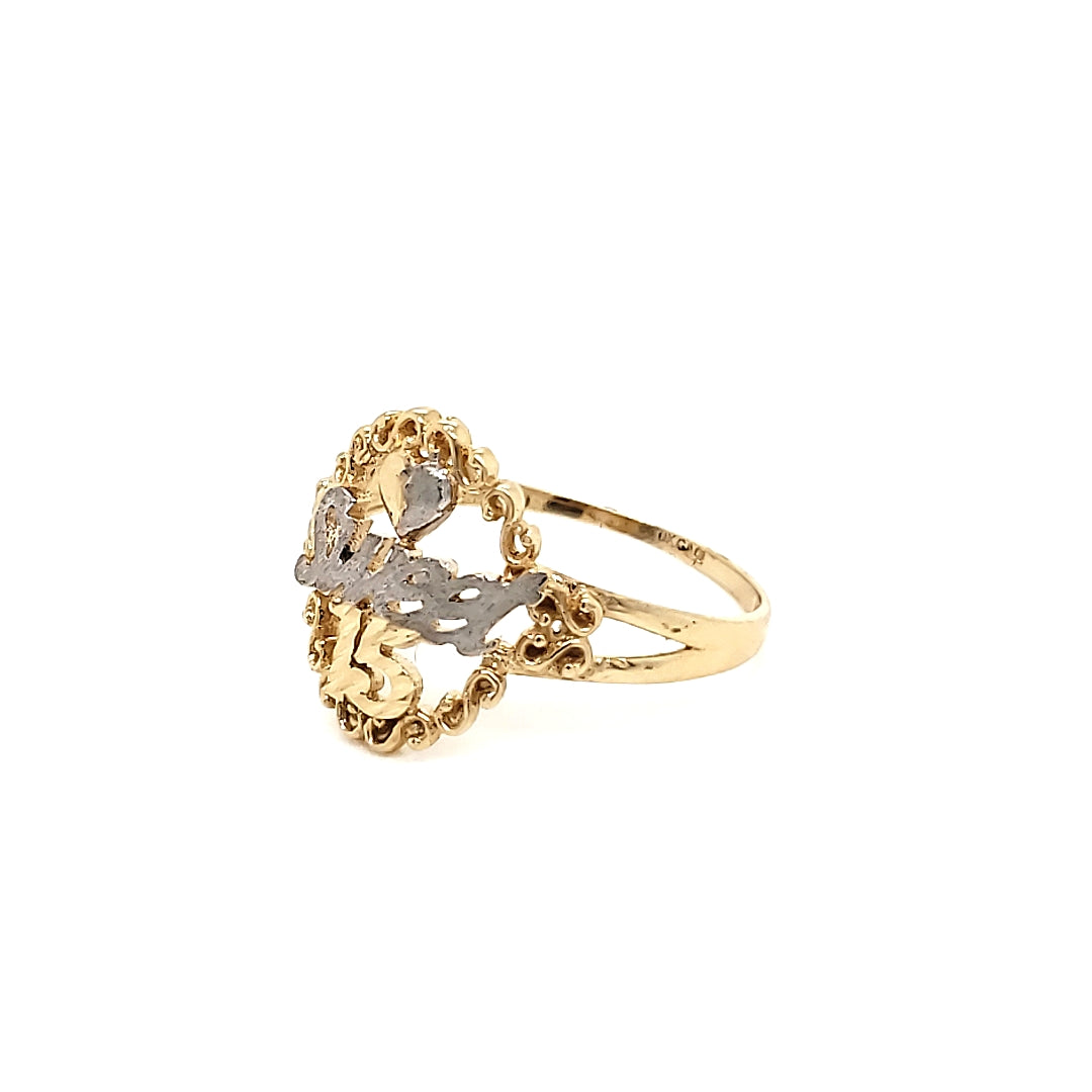 Anillo Oro 10k 15 años #7548