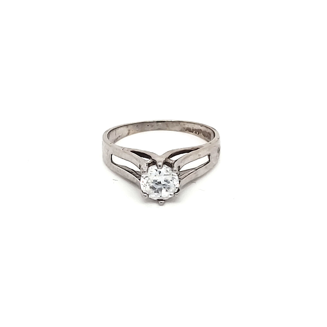 Anillo compromiso Oro blanco 10k # 3784