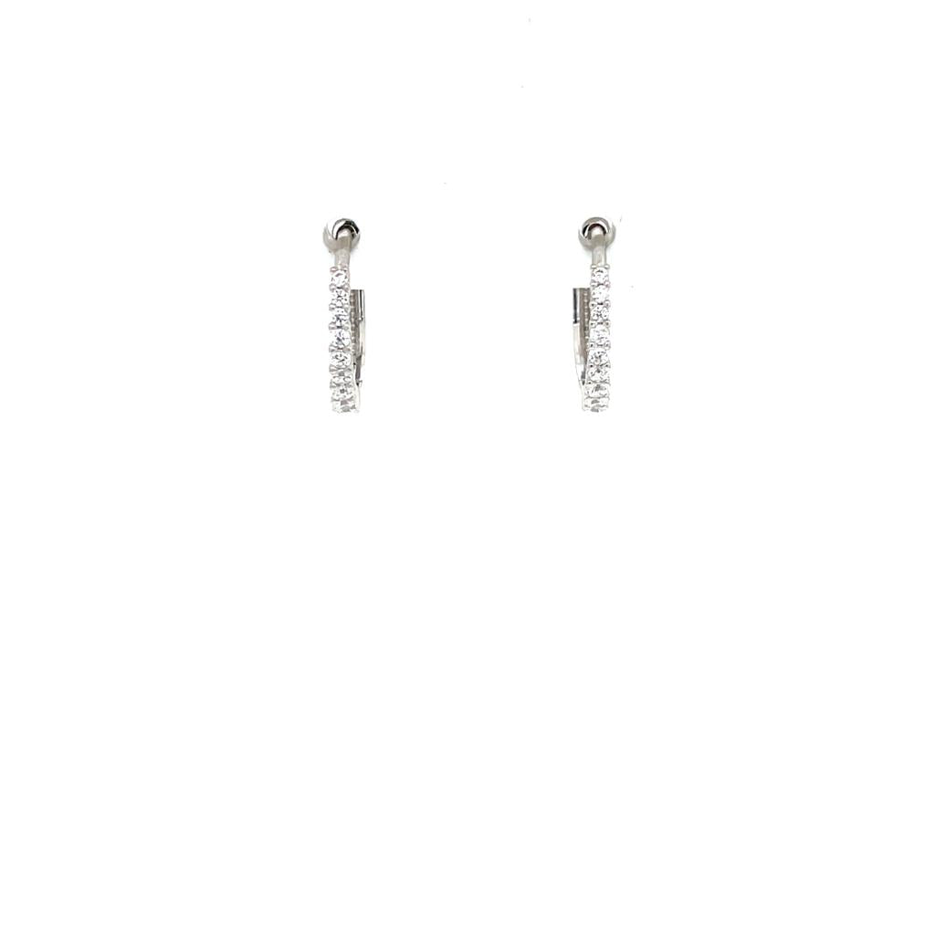 Huggie Oro Blanco 14k #9646