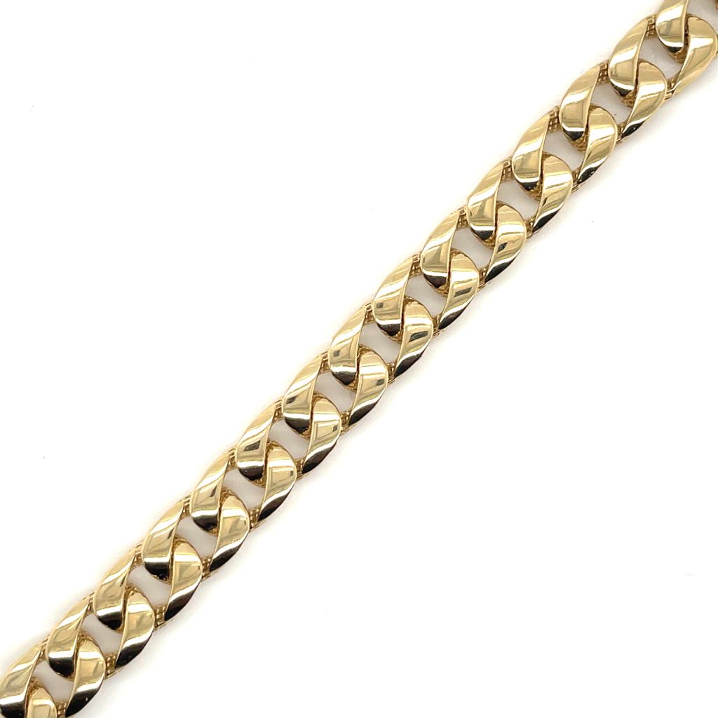 Pulso Hollow Cubano Oro 14k #9620
