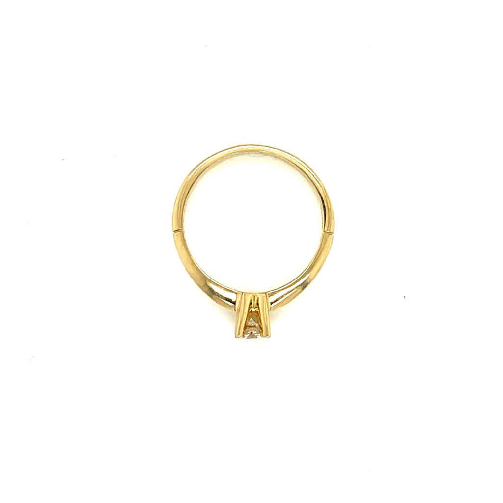 Anillo Compromiso Oro 14k Amarillo .20 Ct Diamante SI2-I #9737