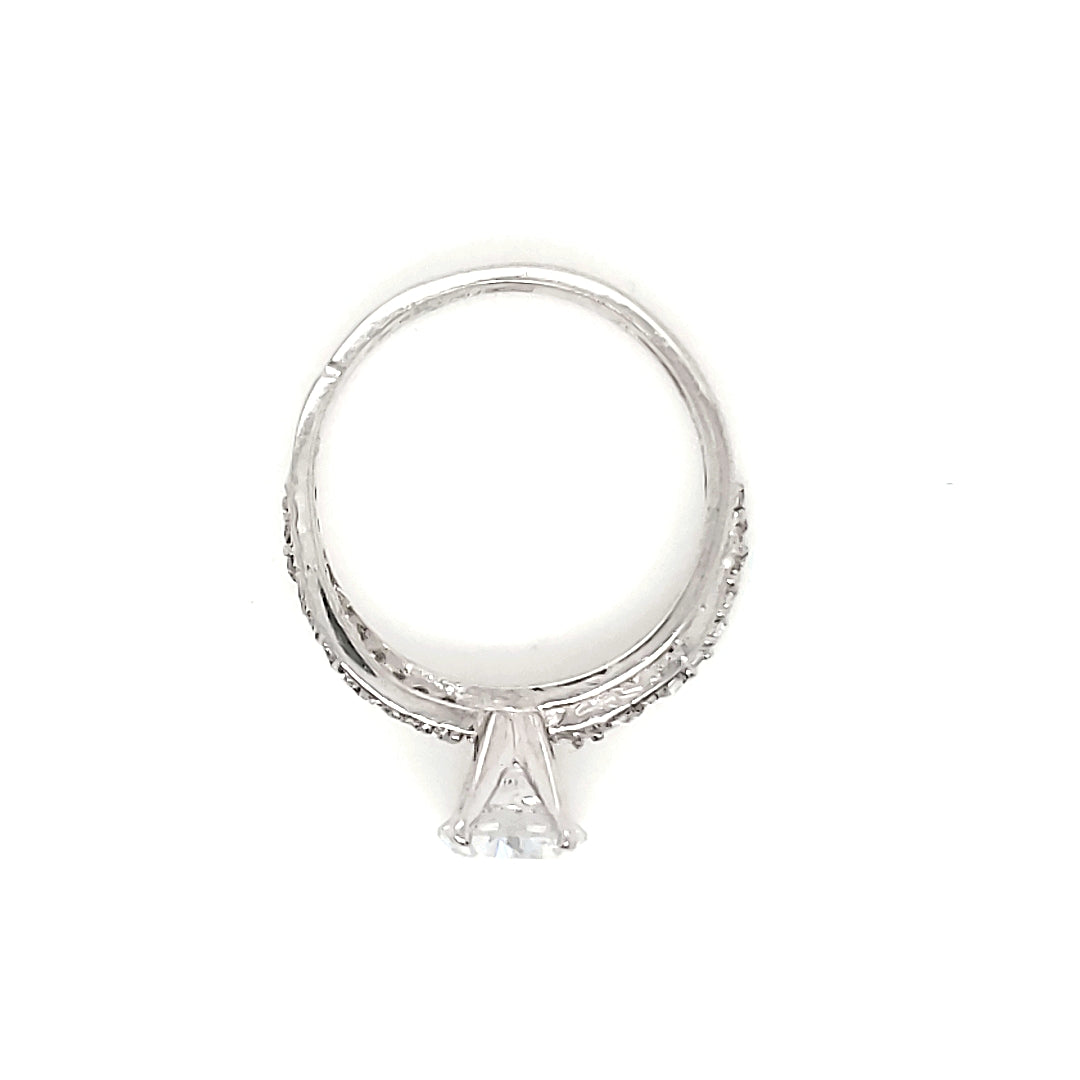 Anillo compromiso Oro Blanco 10k #6541