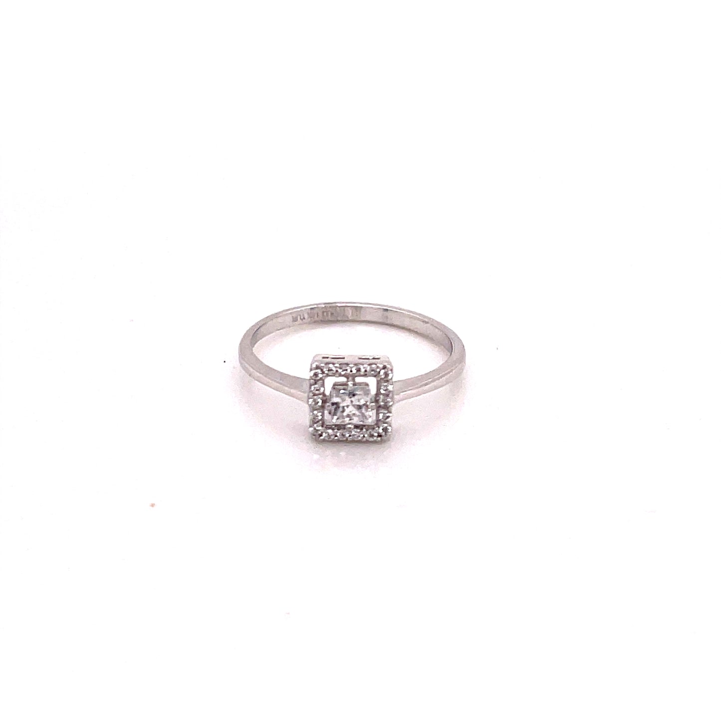 Anillo compromiso Oro Blanco 14k #8095