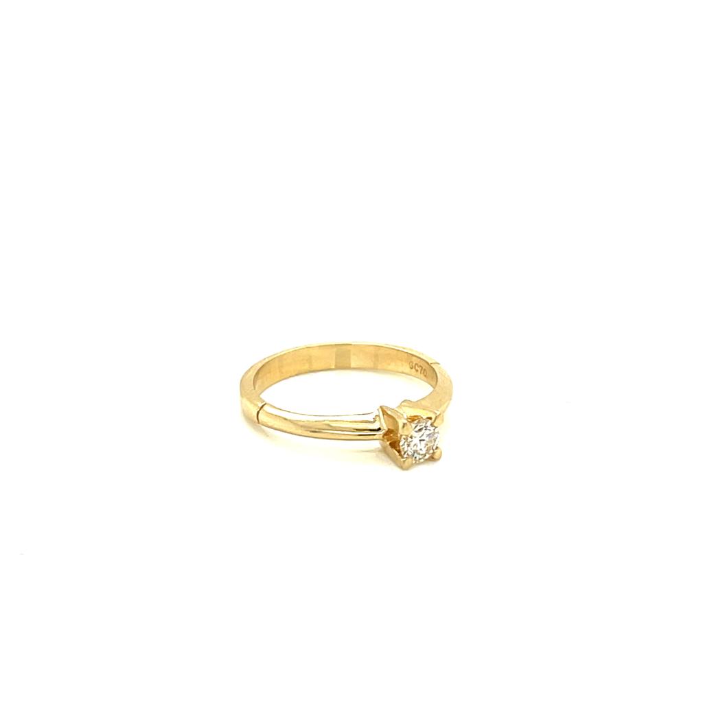 Anillo Compromiso Oro 14k Amarillo .20 Ct Diamante SI2-I #9737