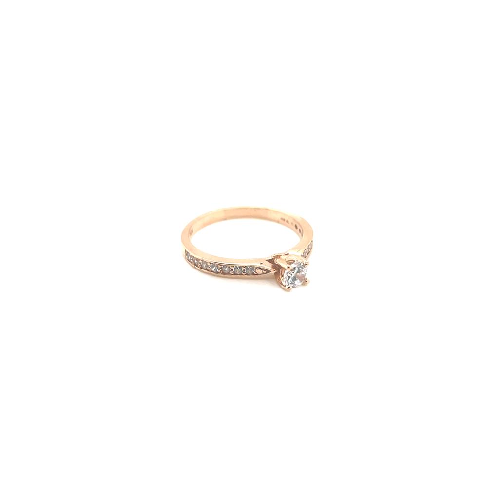 Anillo compromiso Oro Rosa 14k #10400