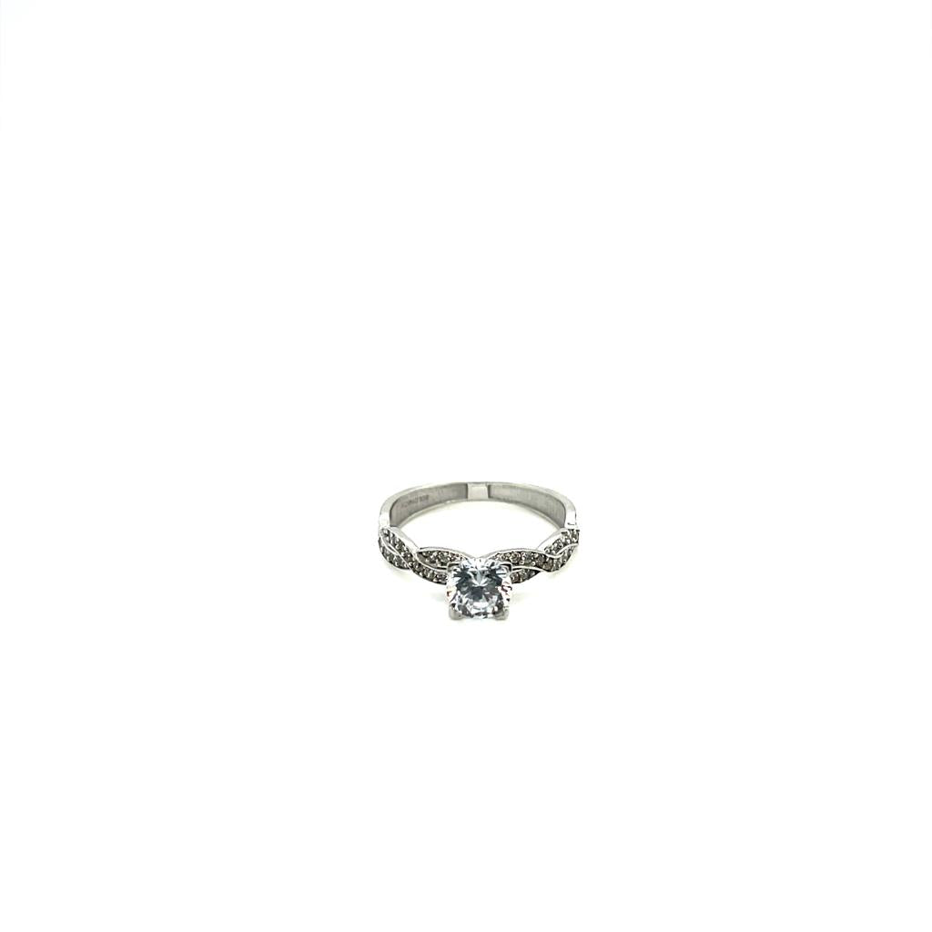Anillo compromiso Oro Blanco 14k #10322