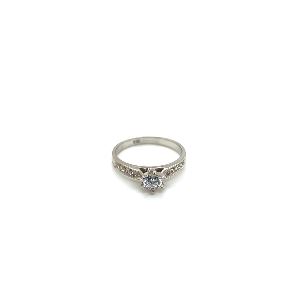 Anillo compromiso Oro Blanco 14k #10373