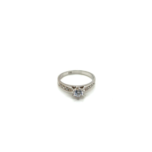 Anillo compromiso Oro Blanco 14k #10373