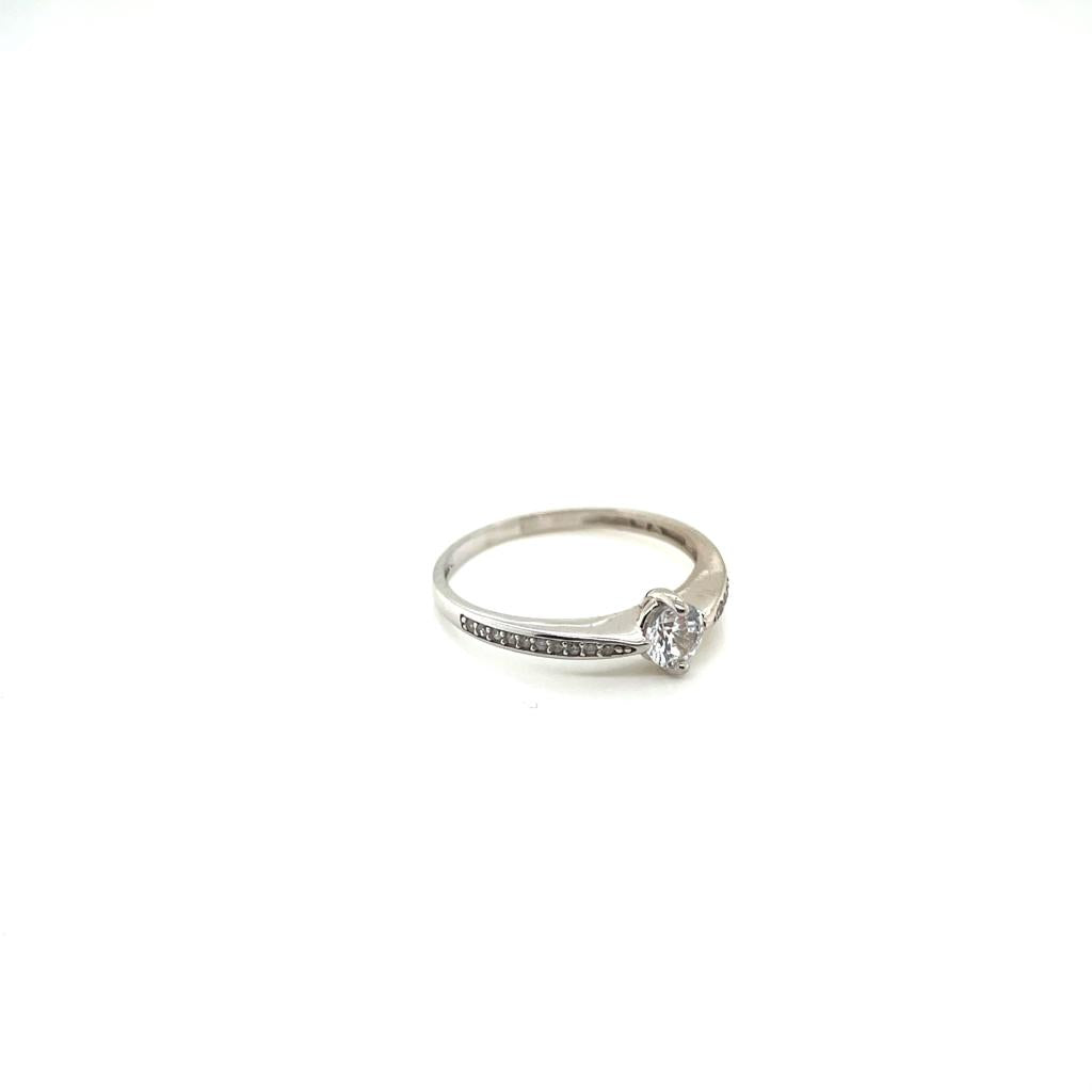 Anillo compromiso Oro Blanco 14k #10374
