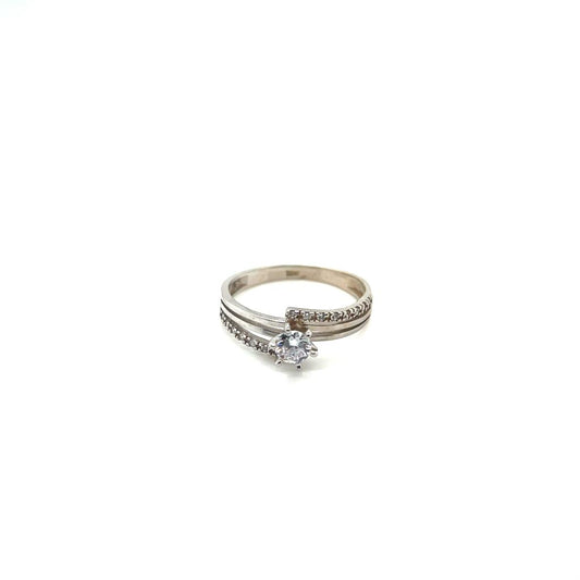 Anillo compromiso Oro Blanco 14k #10379