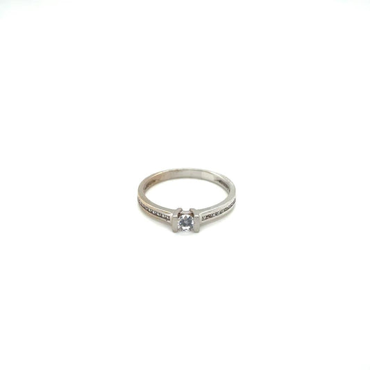 Anillo compromiso Oro Blanco 14k #10382