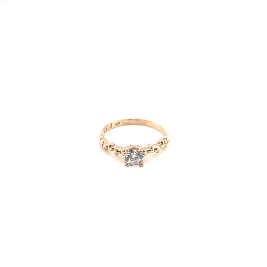 Anillo compromiso Oro Rosa 14k #10397