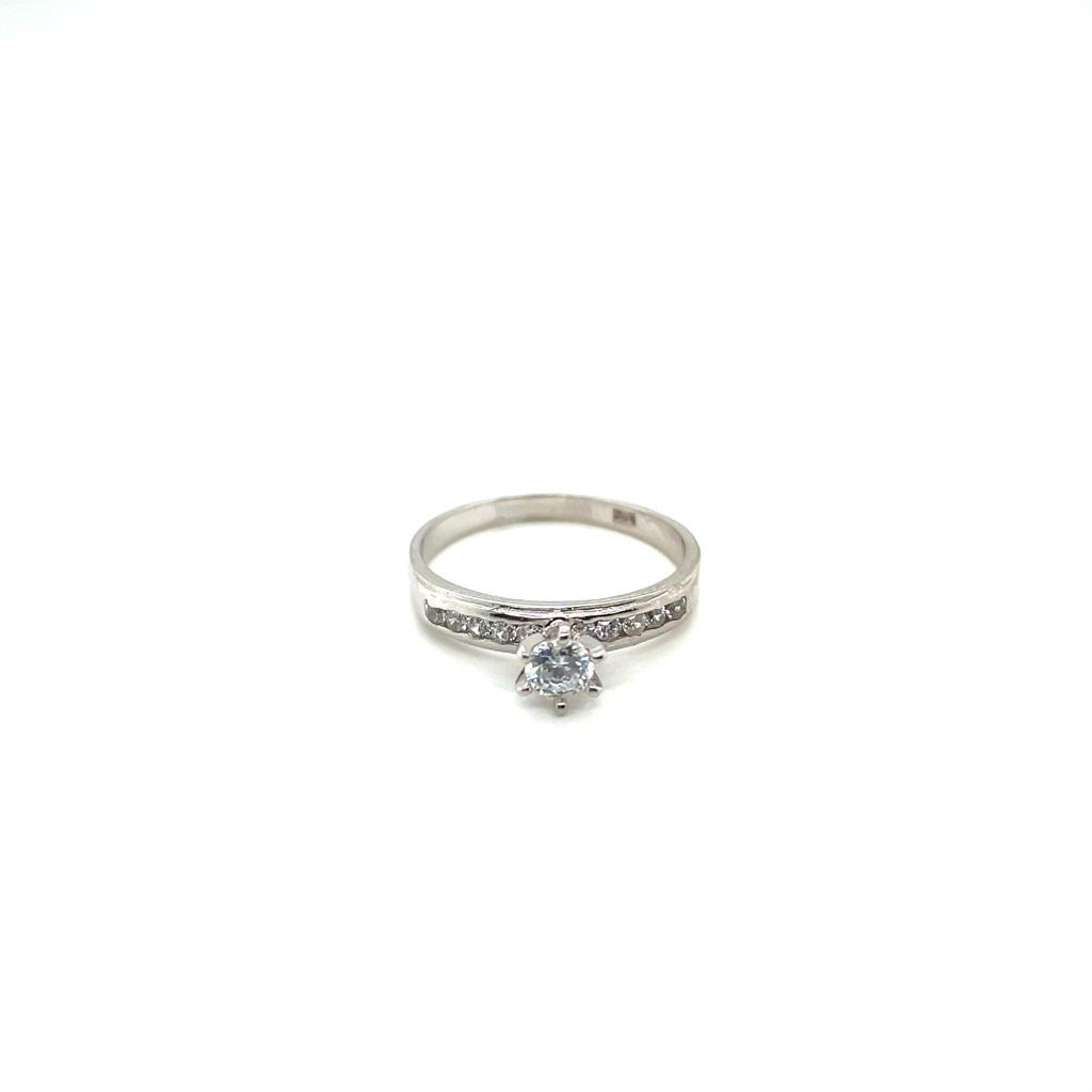 Anillo compromiso Oro Blanco 14k #10384